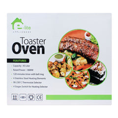 E-Lite ETO-453R Oven Toaster 45 Liter With Official Warranty
