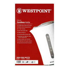 Westpoint WF-3118 Deluxe Cordless Electric Kettle 1.7 Liter With Official Warranty
