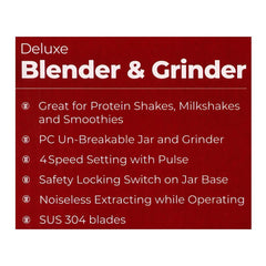 Westpoint WF-333 Deluxe Blender, Grinder & Chopper 3 In 1 With Official Warranty