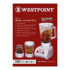 Westpoint WF-949 Deluxe Blender, Grinder & Chopper 3 In 1 With Official Warranty