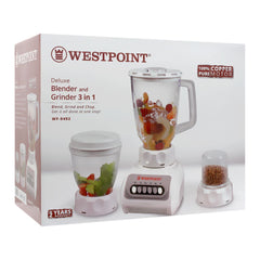 Westpoint WF-9492 Deluxe Blender, Chopper & Grinder 3 In 1 With Official Warranty