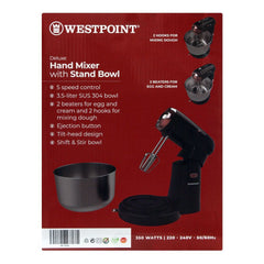 Westpoint WF-9504 Deluxe Hand Mixer With Stand Bowl With Official Warranty