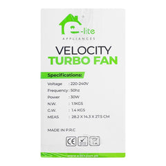 E-Lite EVF-08 Velocity Turbo Fan 8" With Official Warranty
