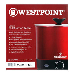 Westpoint WF-6175 Deluxe Multi Function Kettle 1.8 Liter With Official Warranty
