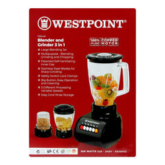 Westpoint WF-9491 Deluxe Juicer, Blender & Dry Mill 3 In 1 With Official Warranty