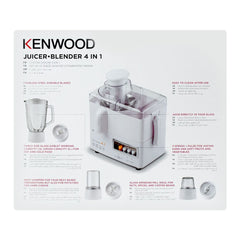 Kenwood JEP-00.400WH 4 In 1 Juicer Blender