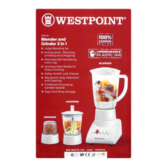 Westpoint WF-312 Deluxe Blender, Chopper & Grinder 3 In 1 With Official Warranty