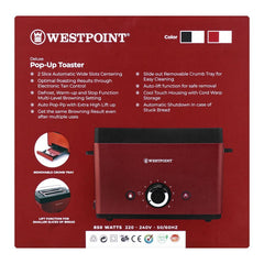 Westpoint WF-2533 Deluxe 2 Slice Pop-Up Toaster With Official Warranty