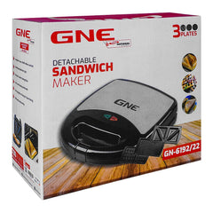 Gaba National GN-6192/21 Sandwich Maker 3 Steel Plates With Official Warranty