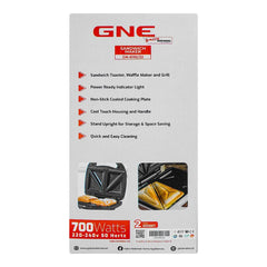Gaba National GN-6192/21 Sandwich Maker 3 Steel Plates With Official Warranty