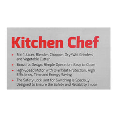 Gaba National GN-920/21  Kitchen Chef 5 In 1 450W With Official Warranty