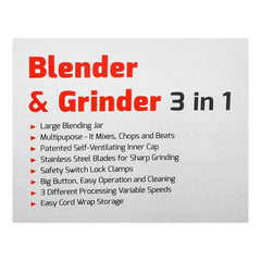 Gaba National GN-2837/18 Blender & Grinder 3 In 1 With Official Warranty
