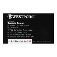 Westpoint WF-292 Professional Dual Ceramic Cooker With Official Warranty