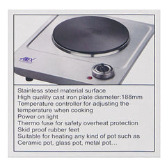 Anex AG-3061 Deluxe Stainless steel Hot Plate With Official Warranty