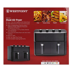 Westpoint WF-4258 Deluxe Dual Air Fryer 2x4.5 Liter With Official Warranty