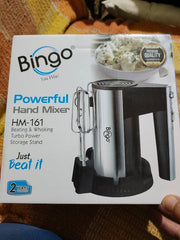 Bingo HM-161 Deluxe Hand Mixer & Egg Beater With Stand Steel Body With Official Warranty