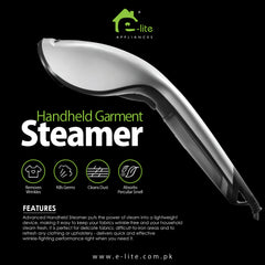 E-Lite EGS-300 Handheld Garment Steamer With Official Warranty