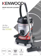 Kenwood VDM60.000BR Drum Vacuum Cleaner 25Liter 2200W