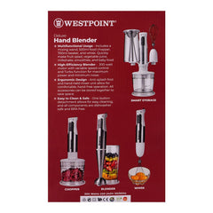 Westpoint WF-9816 Deluxe Hand Blender 3 In 1 With Official Warranty