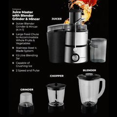 Westpoint WF-1844 Professional Juice Master with Blender Grinder & Mincer 4 In 1 With Official Warranty