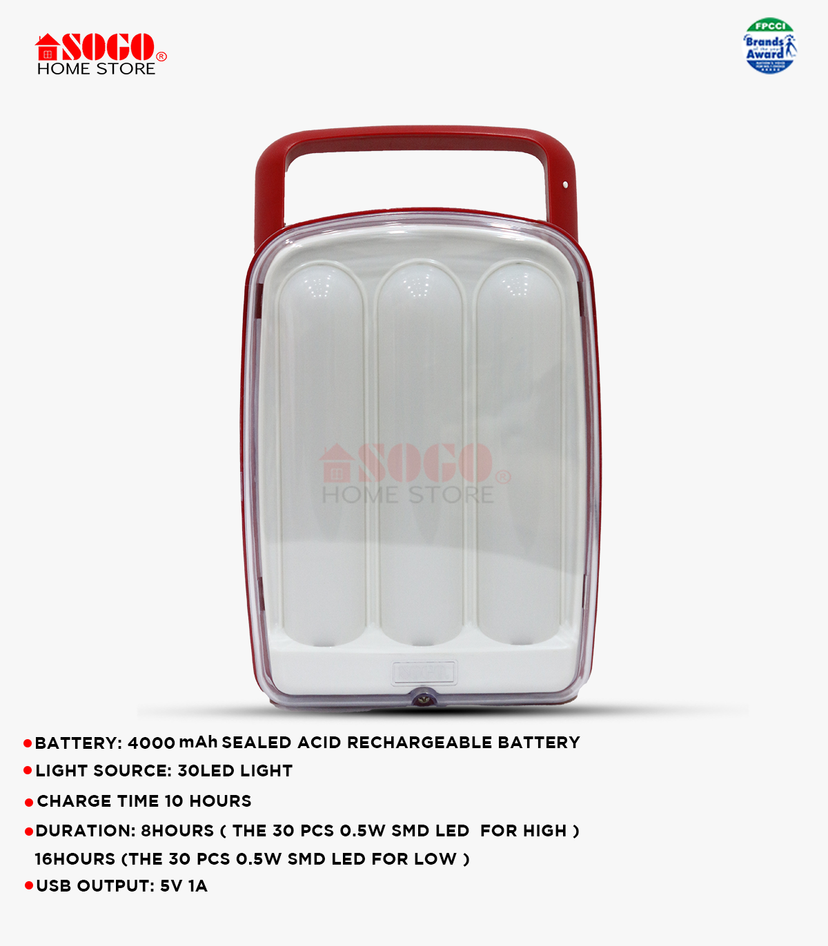 Sogo JPN-346 Rechargeable Emergency Led Lantern Light