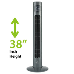 E-Lite Etf-002 Tower Fan 38Inch Black With Official Warranty