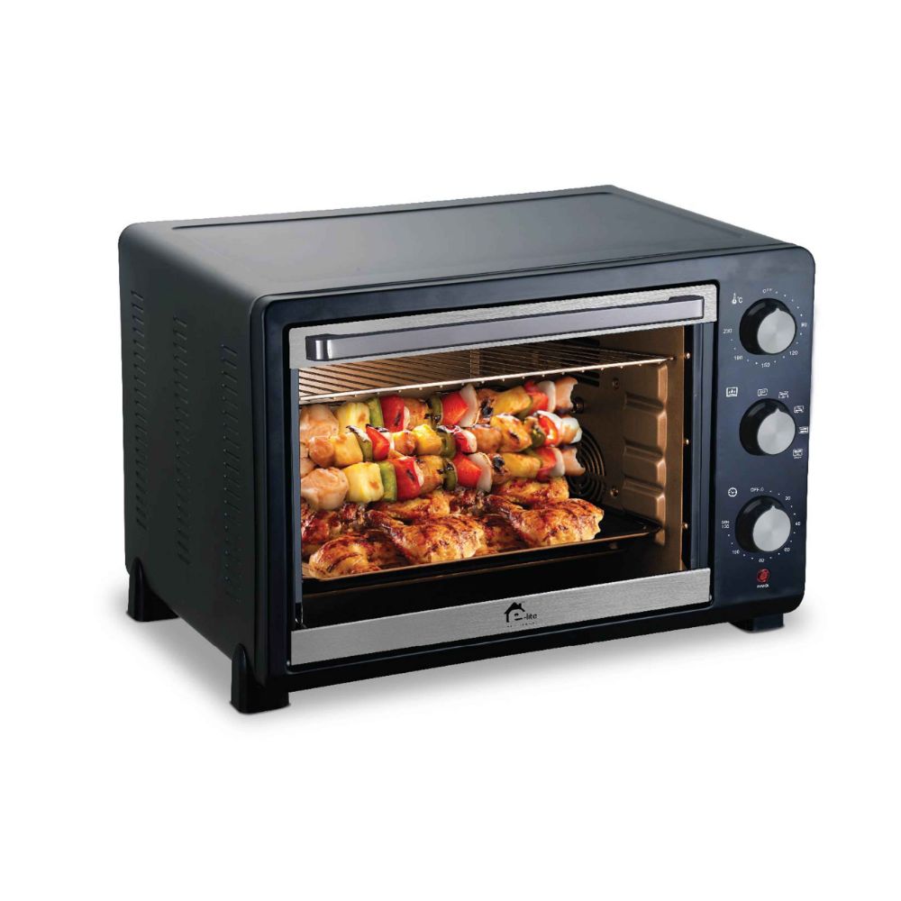 E-Lite ETO-354R Toaster Oven 38 Ltr Black With Official Warranty