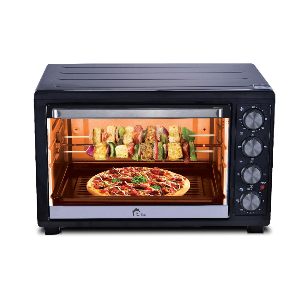 E-Lite Eto-453R Oven Toaster 45 Ltr Black With Official Warranty