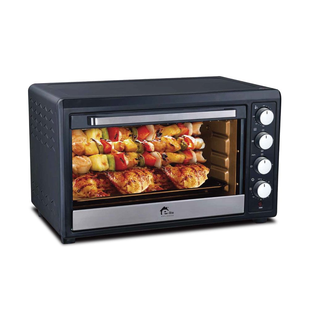 E-Lite Eto-653R Oven Toaster 65 Ltr Black With Official Warranty