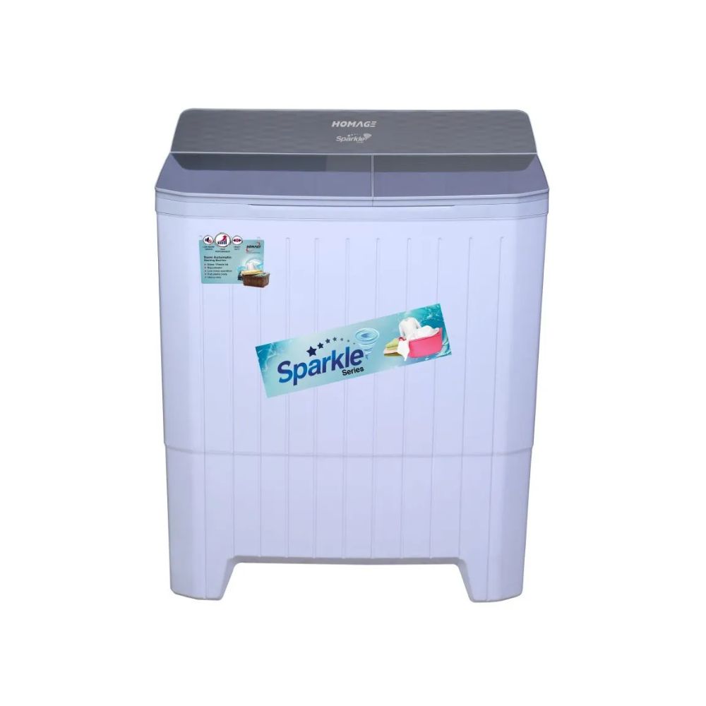 Homage HW-49112- 11KG Glass Washing Machine-Twin Tub With Official Warranty