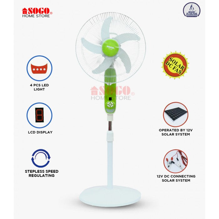 Sogo JPN-626 Dc (12v) Solar Floor Fan