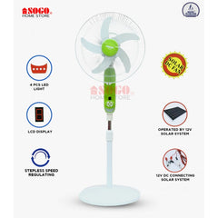 Sogo JPN-626 Dc (12v) Solar Floor Fan