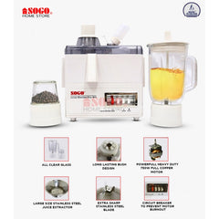 Sogo JPN-522 Deluxe 3 in 1 Juicer Blender And Dry Mill